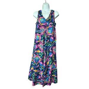 Soft Surroundings Rosalia Maxi Dress Women’s Size Petite Medium Paisley Floral
